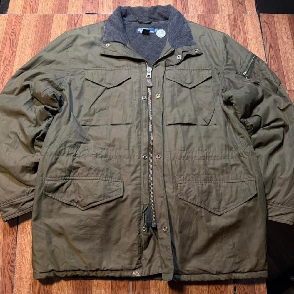 Polo Ralph Lauren Green Vtg Pocket M65 Military Field Utility Jacket Large